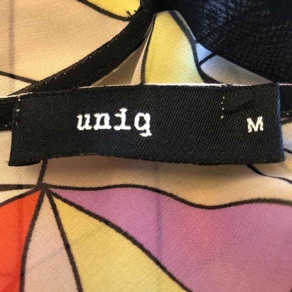 Uniq Sheer Geometric Colorful Tank Top - Picture 3 of 5